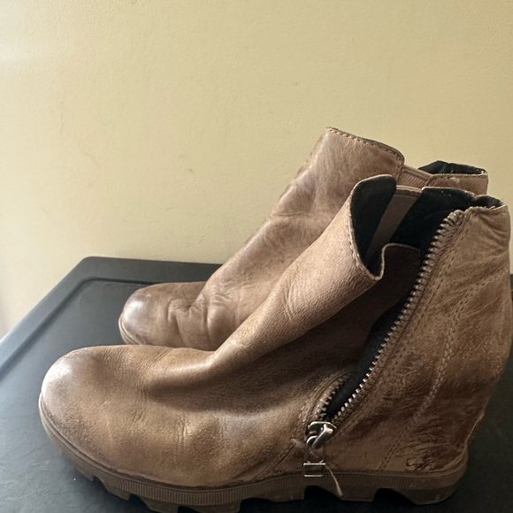 Sorel Women Joan of Arctic Ankle Leather Wedge Boots shoes sz 6 - Picture 1 of 6
